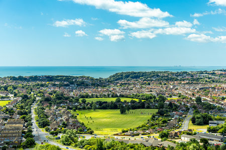 Major Eurotunnel railway station between Dover and Calais near the port town of Folkestone - Kent - United Kingdomの写真素材
