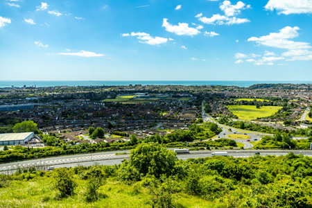 Major Eurotunnel railway station between Dover and Calais near the port town of Folkestone - Kent - United Kingdomの写真素材
