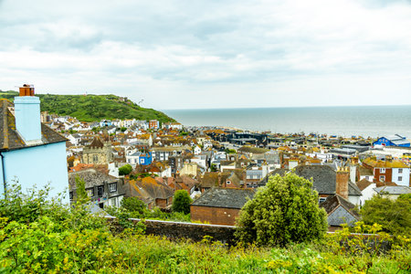 A stroll through the harbour town of Hastings and the beautiful seafront - Sussex - United Kingdomの写真素材