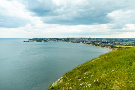Short walking tour to the Old Harry Rocks on the outskirts of the harbour town of Swanage - Dorset - United Kingdomの写真素材