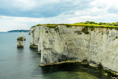 Short walking tour to the Old Harry Rocks on the outskirts of the harbour town of Swanage - Dorset -...
