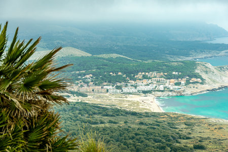 Hike to the Talaia de son Jaumell mountain and viewpoint just outside the town of Cala Rajada - Mallorca - Spainの写真素材