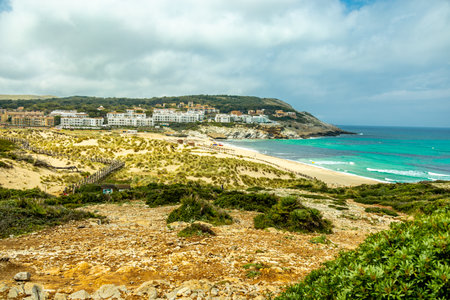 Hike to the Talaia de son Jaumell mountain and viewpoint just outside the town of Cala Rajada - Mallorca - Spainの写真素材