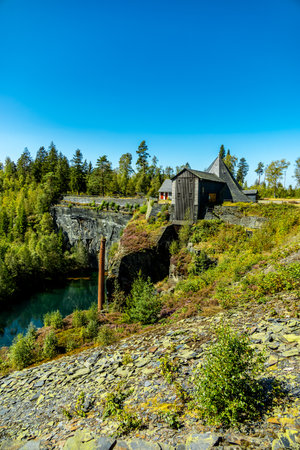Late summer hike through the beautiful Thuringian Slate Park near Lehesten am Rennsteig - Thuringia - Germanyの写真素材