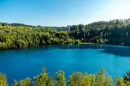 Late summer hike through the beautiful Thuringian Slate Park near Lehesten am Rennsteig - Thuringia...