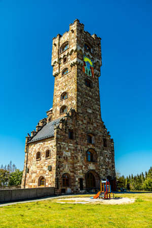 Late summer hike through the beautiful Thuringian Slate Park near Lehesten am Rennsteig - Thuringia - Germanyの写真素材