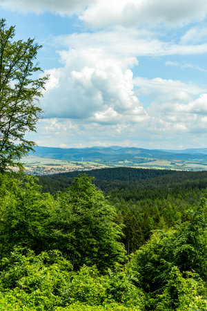 A wonderful spring hike around the Pleß Berg and the Frankenberg castle ruins near Breitungen - Thuringia - Germanyの写真素材