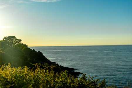 A fantastic sunset on the North Devon coast near Watermouth - United Kingdomの写真素材