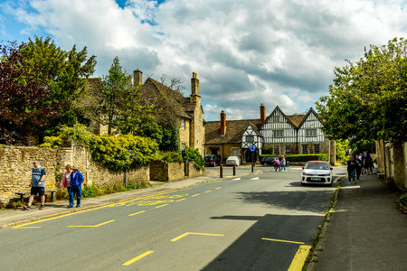 Stopover on the way through England in the picturesque village of Salisbury and the unique abbey in the county of Wiltshire - United Kingdomの写真素材