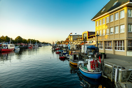 Holiday feeling with some late summer vibes on the beautiful white sandy beach of WarnemÃ¼nde just outside Rostock - Mecklenburg-Western Pomerania - Germanyの写真素材