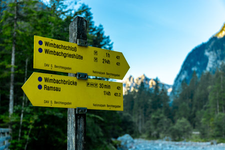 A wonderful late summer hike through the Berchtesgaden Alpine landscape to the Blue Ice Glacier - Berchtesgaden - Bavaria - Germanyの写真素材