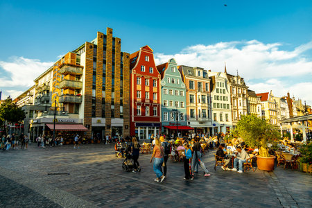 City walk through the Hanseatic city of Rostock on an autumnal day - Mecklenburg-Western Pomerania -...