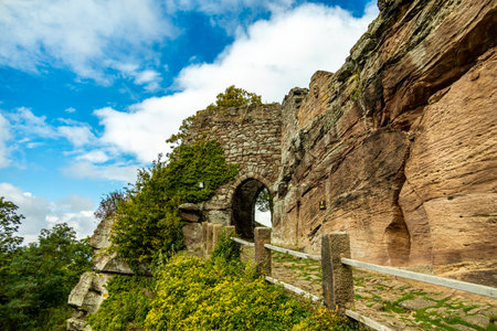 Traveling along the state border between Hesse and Thuringia in the beautiful Eichsfeld region to Hanstein Castle near Bornhagen - Thuringia - Germanyの写真素材