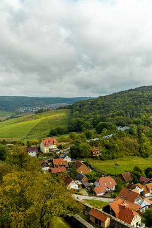 Traveling along the state border between Hesse and Thuringia in the beautiful Eichsfeld region to Hanstein Castle near Bornhagen - Thuringia - Germanyの写真素材