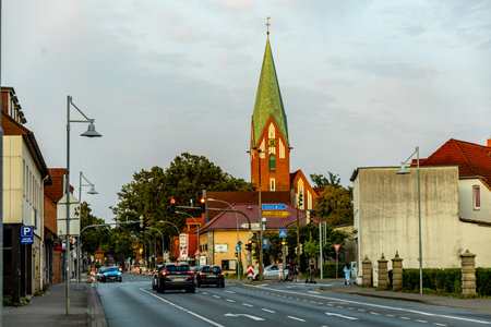 A short walk through the beautiful district town of Soltau and its unique architecture - Lower Saxony - Germanyの写真素材