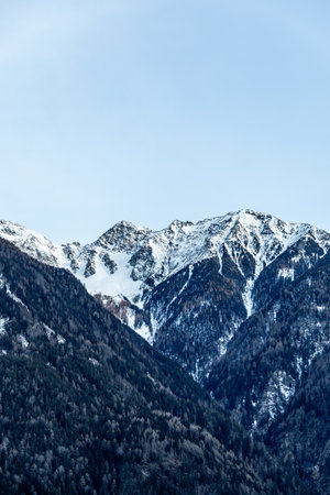 A morning start to the new day in beautiful sunshine in the South Tyrolean region of Sand in Taufers...