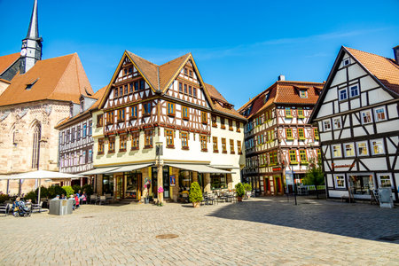 Early summer hike around the half-timbered town of Schmalkalden on the south-western slope of the...