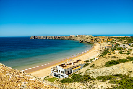 Early summer hike in the beautiful Algarve at the gates of the harbor town of Sagres - Portugalの写真素材
