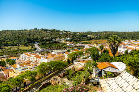 Visit to the former historical capital of the Algarve Silves on the Rio Arade with its imposing castle - Portugalの写真素材