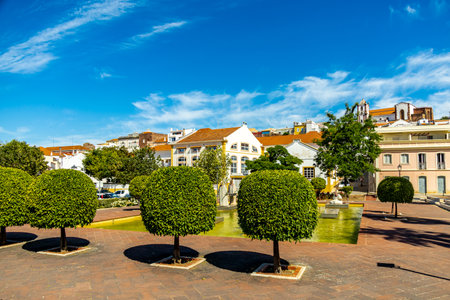 Visit to the former historical capital of the Algarve Silves on the Rio Arade with its imposing castle - Portugalの写真素材