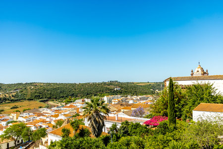 Visit to the former historical capital of the Algarve Silves on the Rio Arade with its imposing castle - Portugalの写真素材