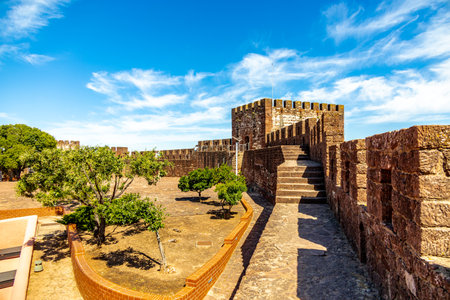 Visit to the former historical capital of the Algarve Silves on the Rio Arade with its imposing castle - Portugalの写真素材