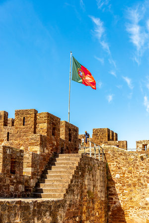 Visit to the former historical capital of the Algarve Silves on the Rio Arade with its imposing castle - Portugalの写真素材