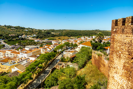 Visit to the former historical capital of the Algarve Silves on the Rio Arade with its imposing castle - Portugalの写真素材