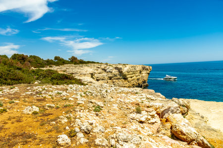 A short visit to the beach in Marinha Bay off the beautiful coast of the Algarve - Portugalの写真素材