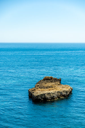 A short visit to the beach in Marinha Bay off the beautiful coast of the Algarve - Portugalの写真素材