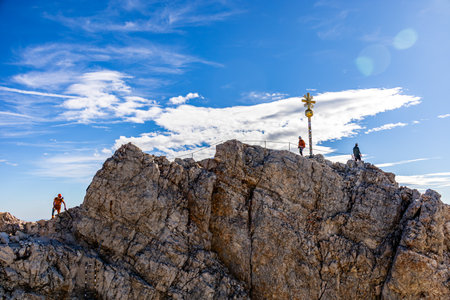 Mountain hike through the beautiful Bavarian Alps just outside Garmisch-Partenkirchen up to the...