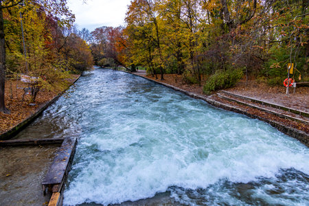 A stroll through the Bavarian capital on a sunny autumn dayの写真素材