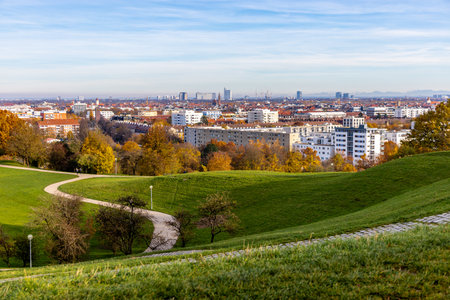 A stroll through the Bavarian capital on a sunny autumn day â Munich â Bavaria â Germanyの写真素材