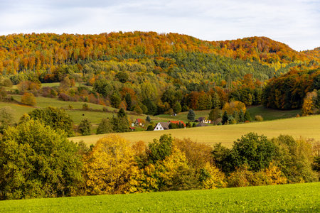 defaultA beautiful little hike through autumn in the south-west of the Thuringian Forest around Schmalkalden â Thuringia â Germanyの写真素材
