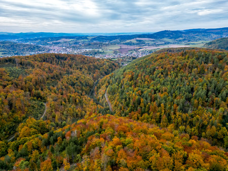 defaultA beautiful little hike through autumn in the south-west of the Thuringian Forest around Schmalkalden â Thuringia â Germanyの写真素材