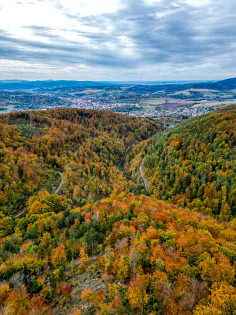 defaultA beautiful little hike through autumn in the south-west of the Thuringian Forest around Schmalkalden â Thuringia â Germanyの写真素材