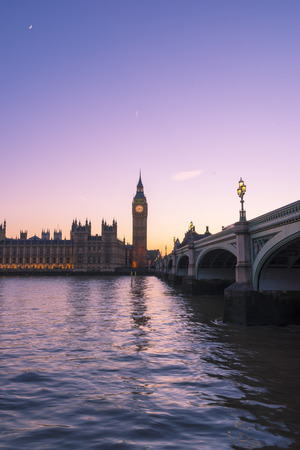Westminster, the British parliament, and Westminster bridge captured from the South Bankのeditorial素材