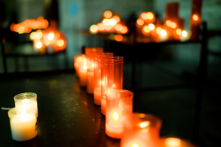 Church candles from a church in Barcelona.