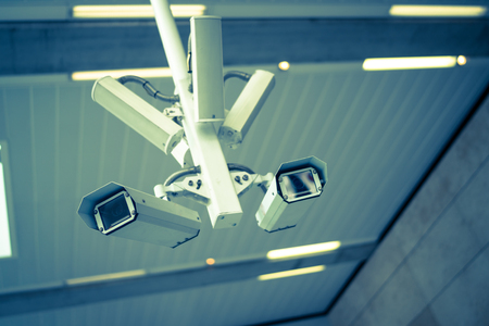 A CCTV camera in a north London station.