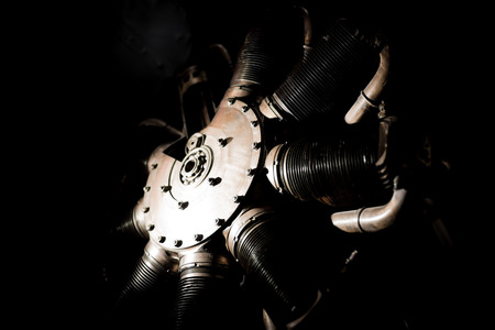 A picture of part of an engine shot in low key.の写真素材