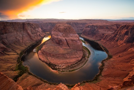 Photograph of the famous Horseshoe Bend of the Colorado Riverの写真素材