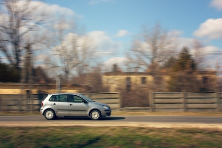 Car travelling on the roadの写真素材