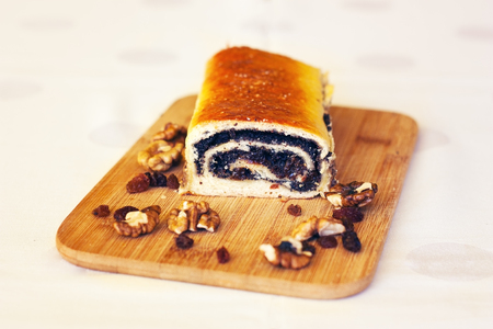 Home made Hungarian poppy seed rollの写真素材