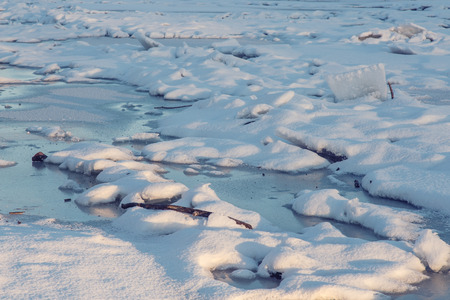 Ice and snow on the river