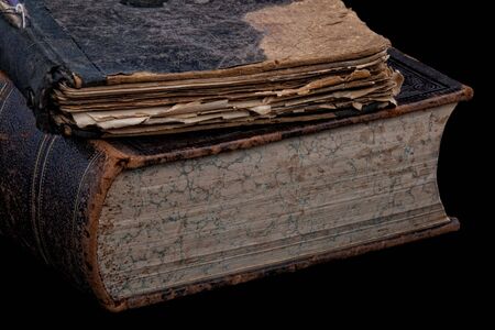 Ancient books on a black backgroundの写真素材