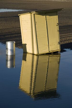 beach cabin in travemünde, germanyの写真素材