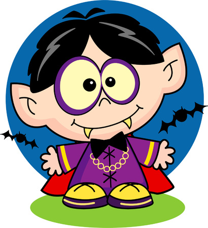 Child vampire cartoon illustrationのイラスト素材