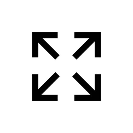 Fullscreen Vector Icon. Expand to full screen icon for apps and websites. Fullscreen sign icon. Arrows symbol.のイラスト素材