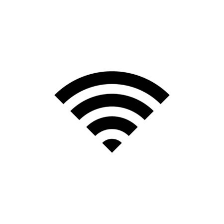 WIFI Icon isolated on white background. signal vector icon. Wireless and wifi icon or sign for remote internet accessのイラスト素材