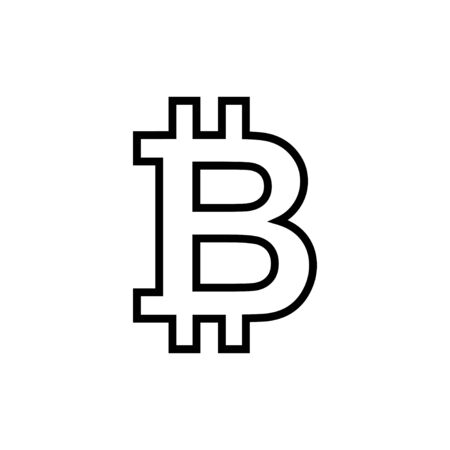 Bitcoin sign icon isolated on white background. Crypto currency symbol. Blockchain. Cryptocurrencyのイラスト素材
